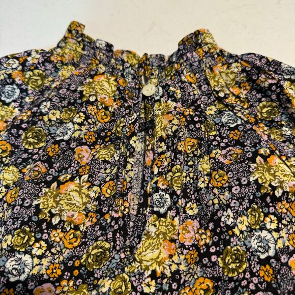 Target Cottage Core Floral Maxi Dress Size XS Blue Gold Prairie Feminine Modest - Picture 10 of 12